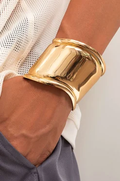 Metal Geometric Wide Bracelet