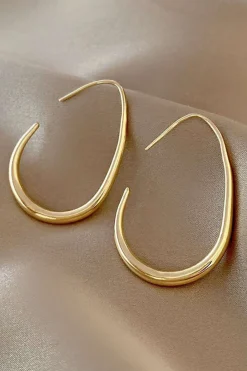 Metal Oval Earrings