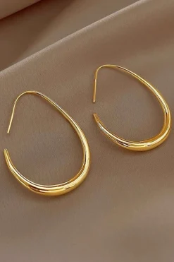 Metal Oval Earrings