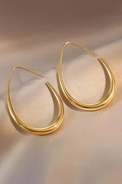 Metal Oval Earrings