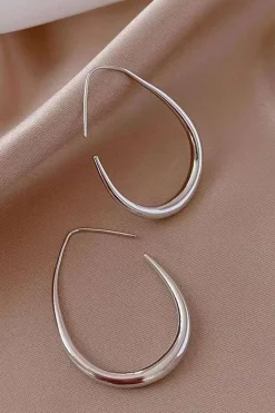 Metal Oval Earrings