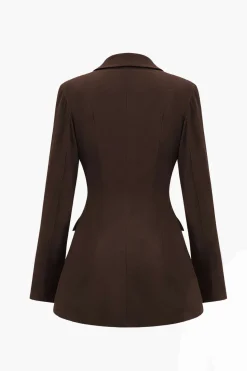 Metallic Button Asymmetrical Blazer