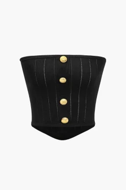 Metallic Button Tube Top