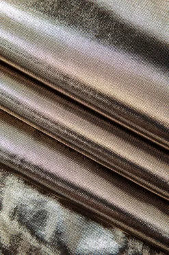 Metallic Cowl Neck Tie Backless Sleeveless Maxi Dress