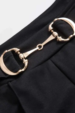 Metallic Decor Straight Leg Trousers