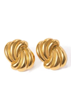 Metallic Geometric Circle Earrings