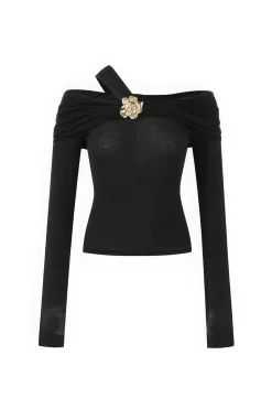 Metallic Off Shoulder T-Shirt