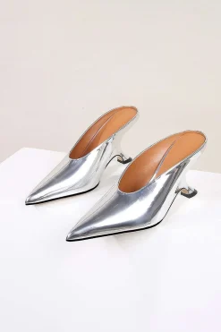 Metallic Pointed Low Heels