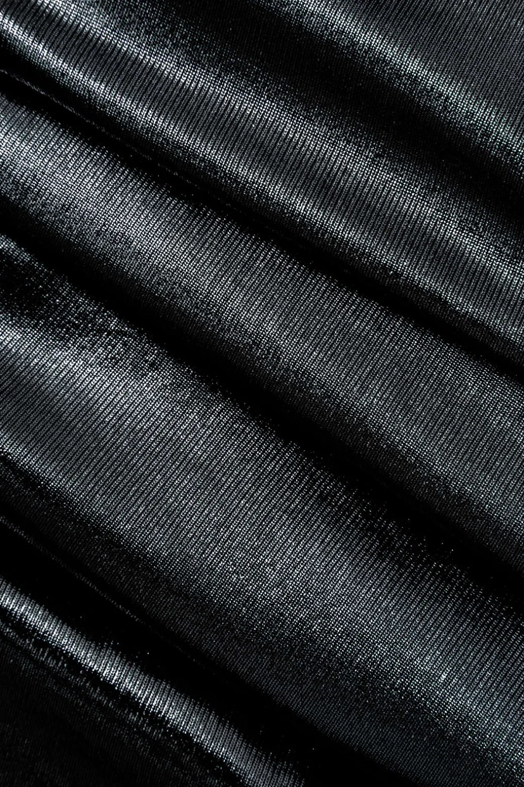 Metallic V-neck Ruched Slit Wrap Maxi Dress