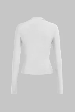 Mock neck Ruched Long Sleeve Top
