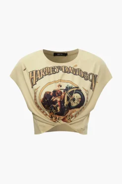 Motorbike Graphic Print Sleeveless T-Shirt