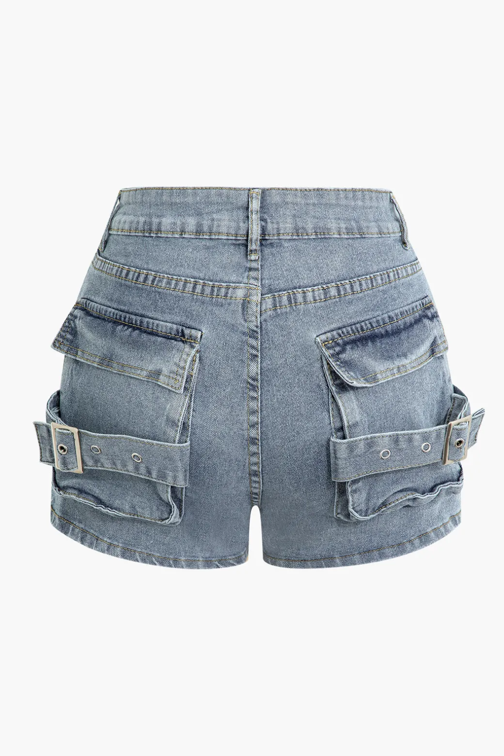 Multi-Pocket Denim Cargo Shorts