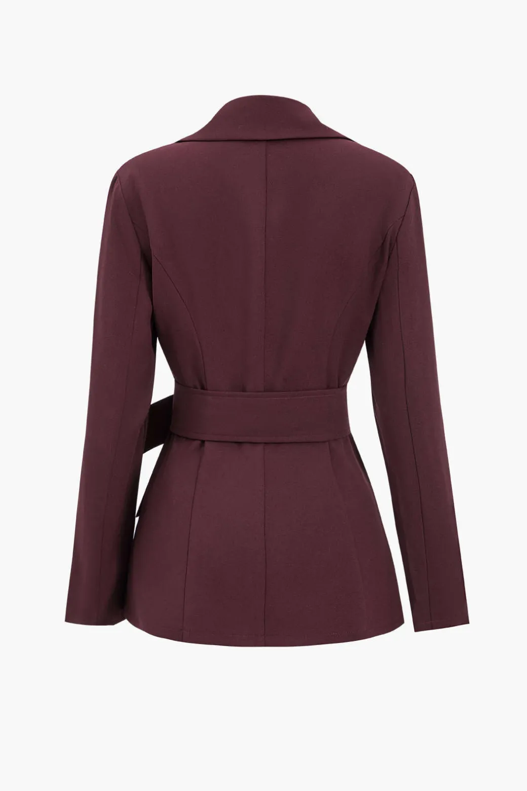 Notched Lapel Belted Blazer And Trousers Set