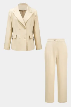 Notched Lapel Blazer And Trouser Sets