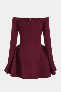 Off Shoulder Long Sleeve Mini Dress