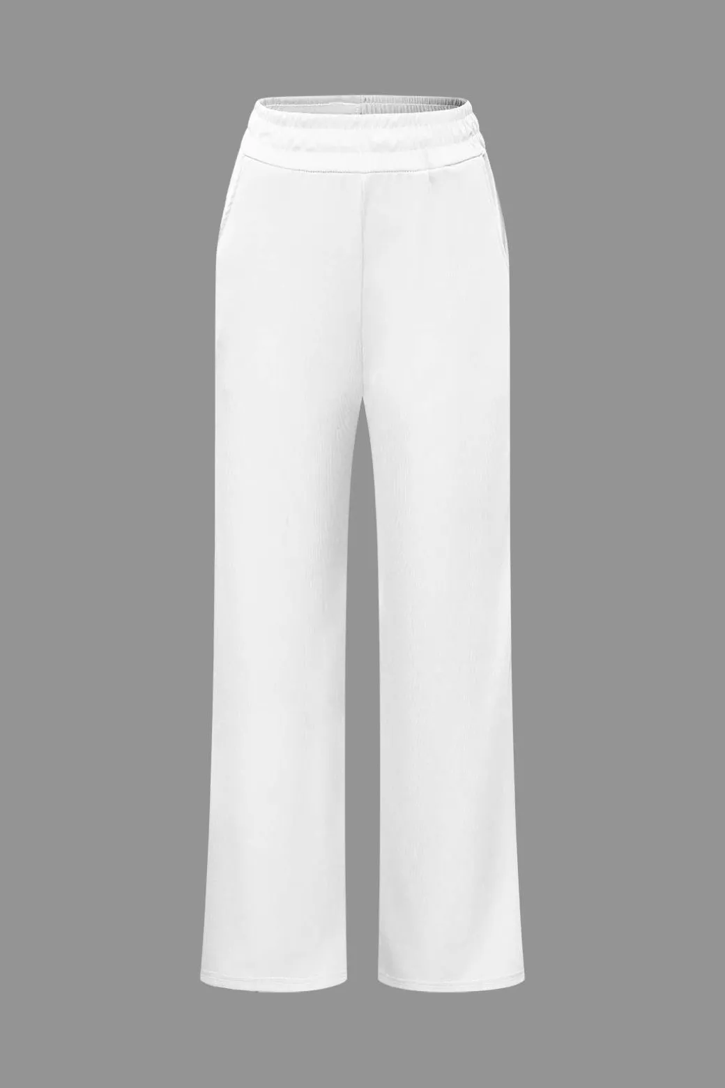 Off Shoulder Ruched Asymmetric Top And Straight Leg Pants Set
