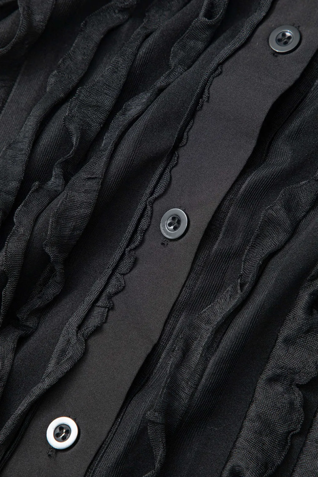 Off Shoulder Textured Button Up Slit Long Sleeve Maxi Dress