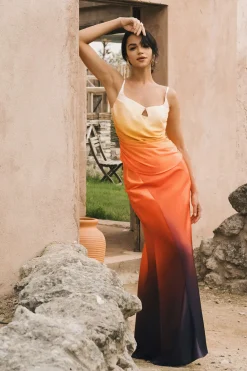 Ombre Mermaid Maxi Skirt