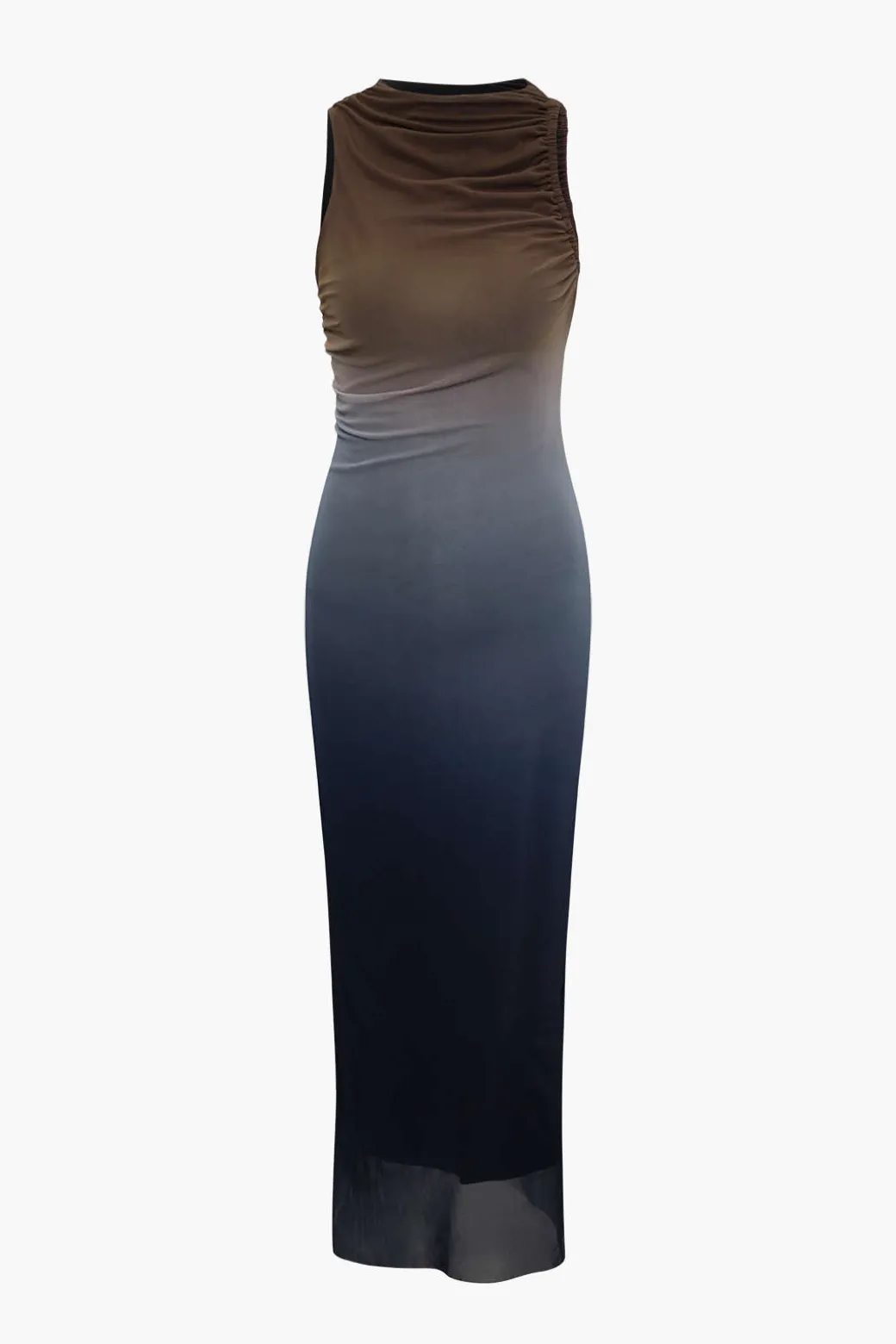 Ombre Mesh Sleeveless Midi Dress