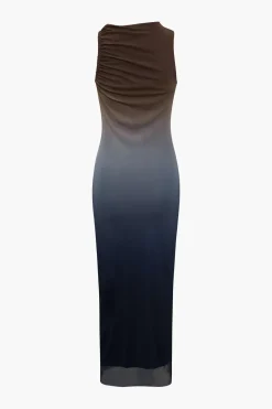Ombre Mesh Sleeveless Midi Dress