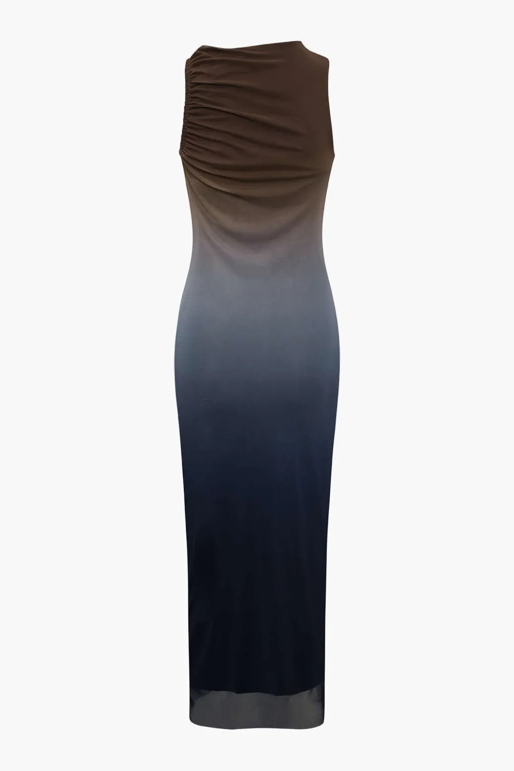 Ombre Mesh Sleeveless Midi Dress