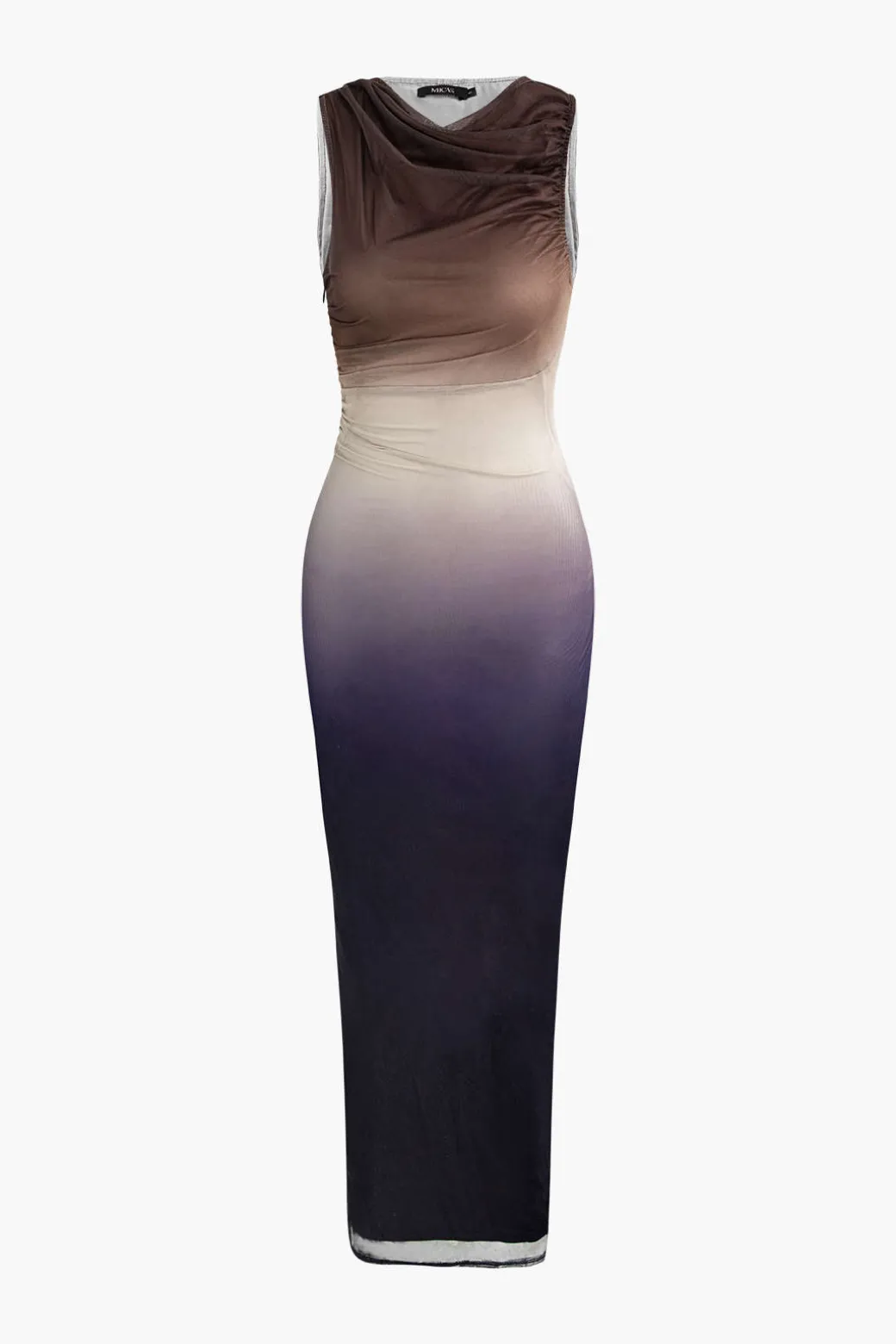 Ombre Mesh Sleeveless Midi Dress