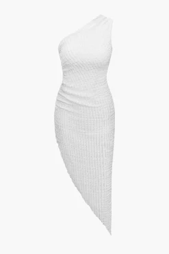 One Shoulder Asymmetric Midi Dress