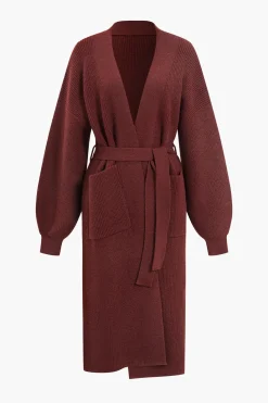 Open Front Long Knit Cardigan