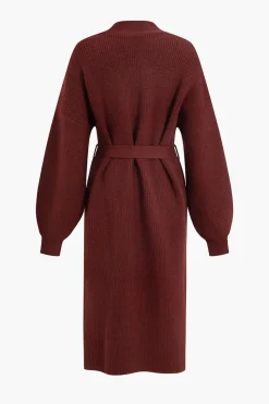 Open Front Long Knit Cardigan