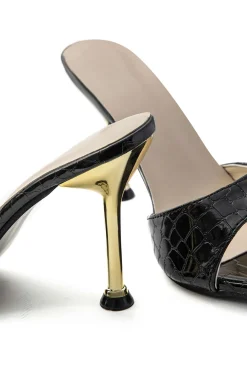 Open Pointed Toe Ankle-strapless High-heeled Sandals