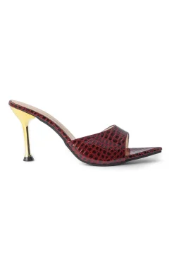 Open Pointed Toe Ankle-strapless High-heeled Sandals