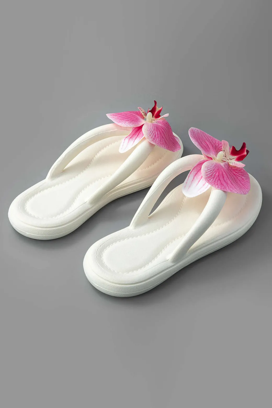 Orchid Decoration Flip Flop Slippers