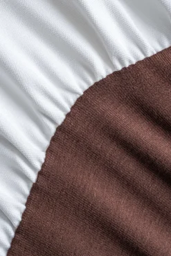 Patchwork Button Detail Long Sleeve Mini Dress