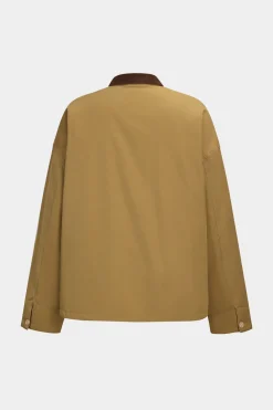 Patchwork Button Pocket Long Sleeve Jacket
