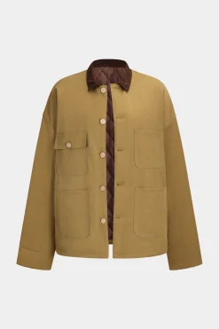 Patchwork Button Pocket Long Sleeve Jacket