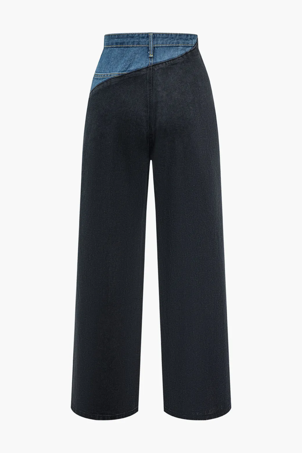Patchwork Denim Color Block Zipper Jeans