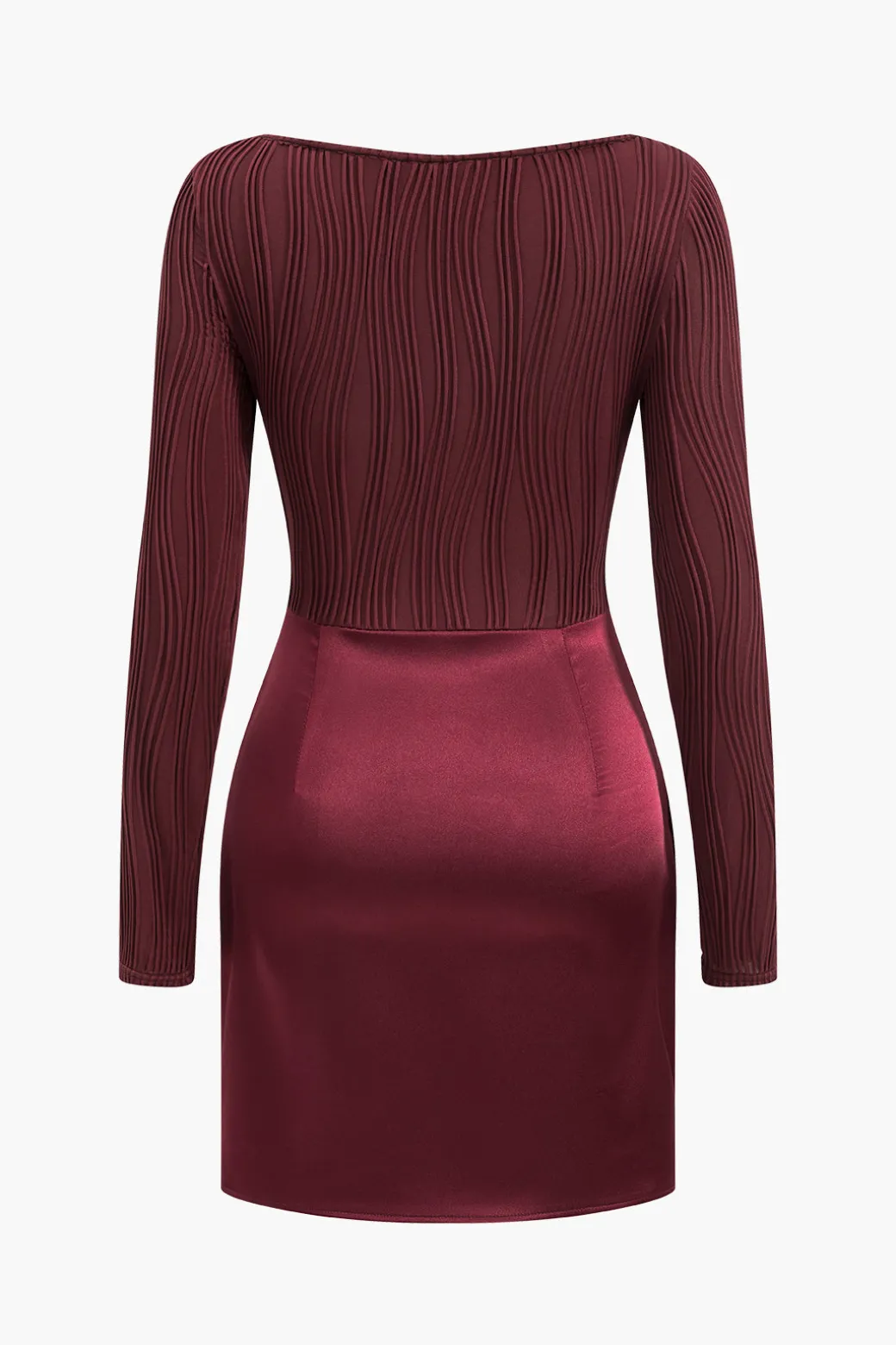 Patchwork Knot Ruched Mini Dress