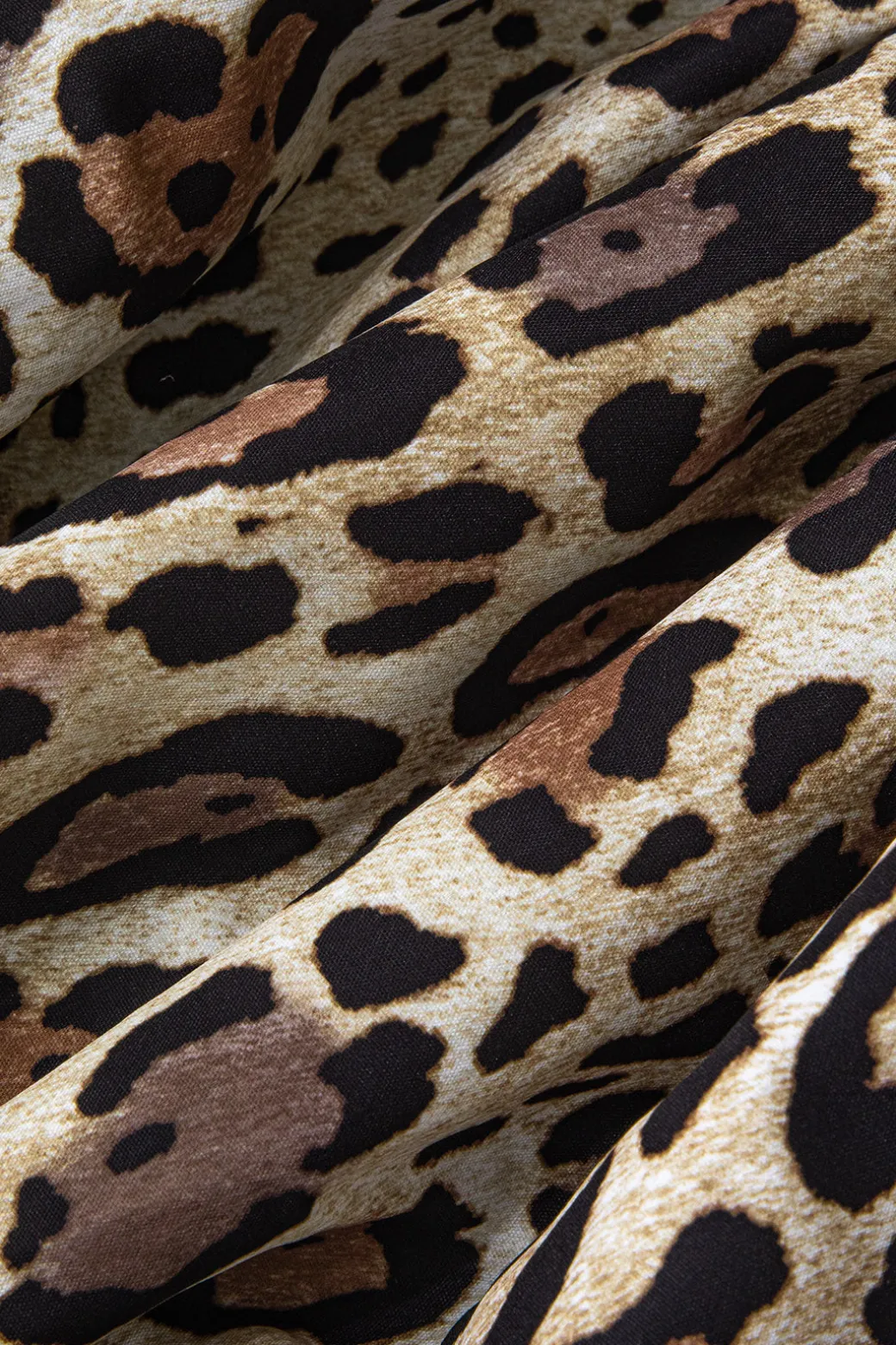 Patchwork Leopard Print Puffy Strapless Mini Dress