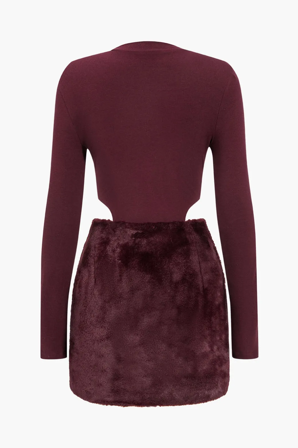 Patchwork Long Sleeve Mini Dress