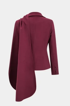 Patchwork Long-Sleeve Notched Lapel Blazer