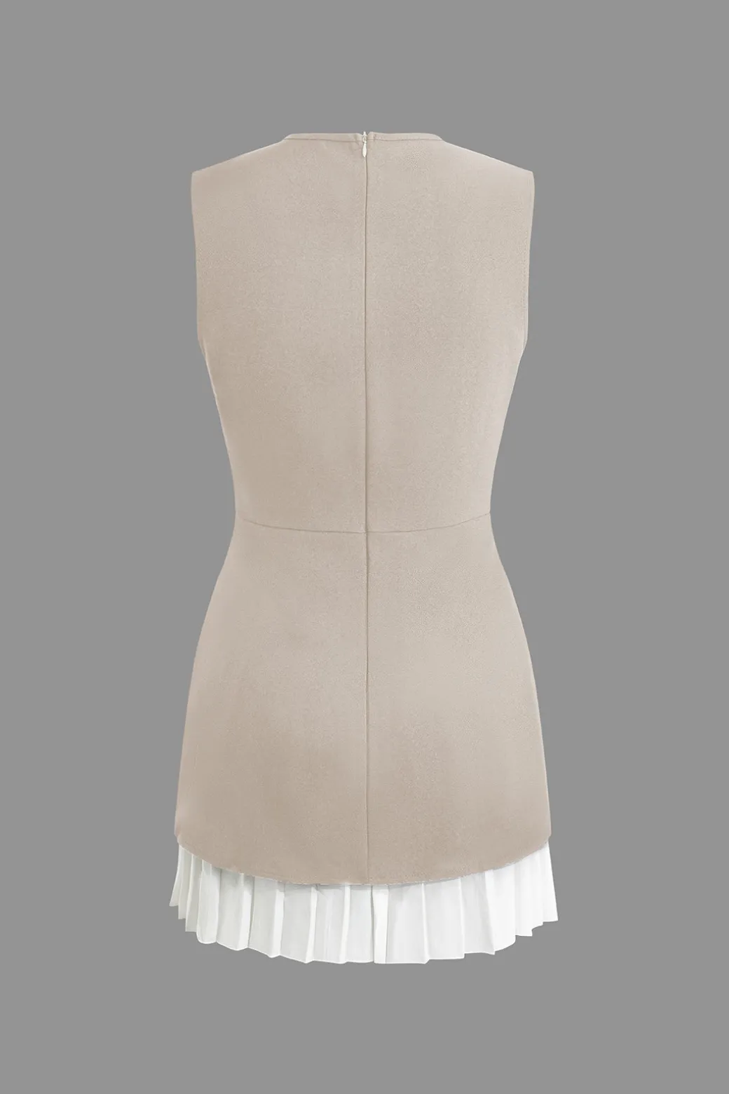 Patchwork Pleated Hem Tank Mini Dress