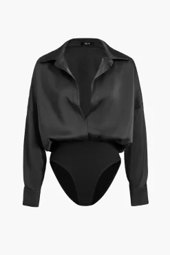 Patchwork Satin Bodysuit