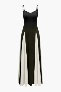 Patchwork Spaghetti Strap Maxi Dress