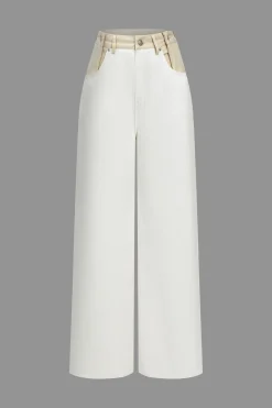 Patchwork Wide Leg Trousers