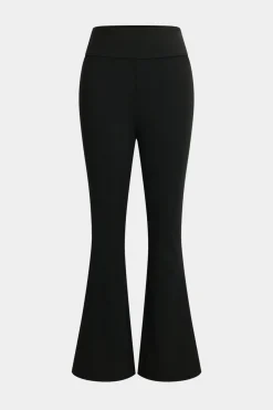 Patchwork Zipper Jacket And Flared Leg Trousers Set