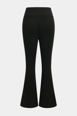 Patchwork Zipper Jacket And Flared Leg Trousers Set