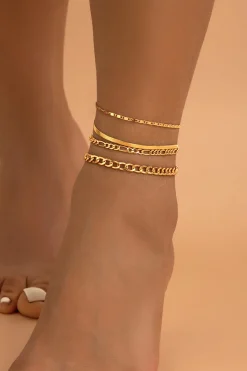 4pc Chain Anklet Set