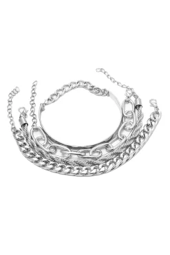 4pc Cuban Chain Link Bracelet Set