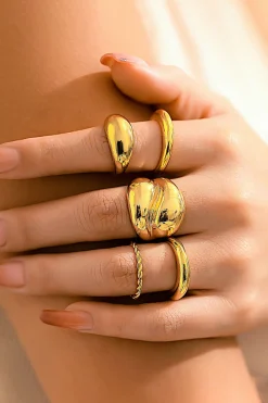 4pc Metal Ring Set