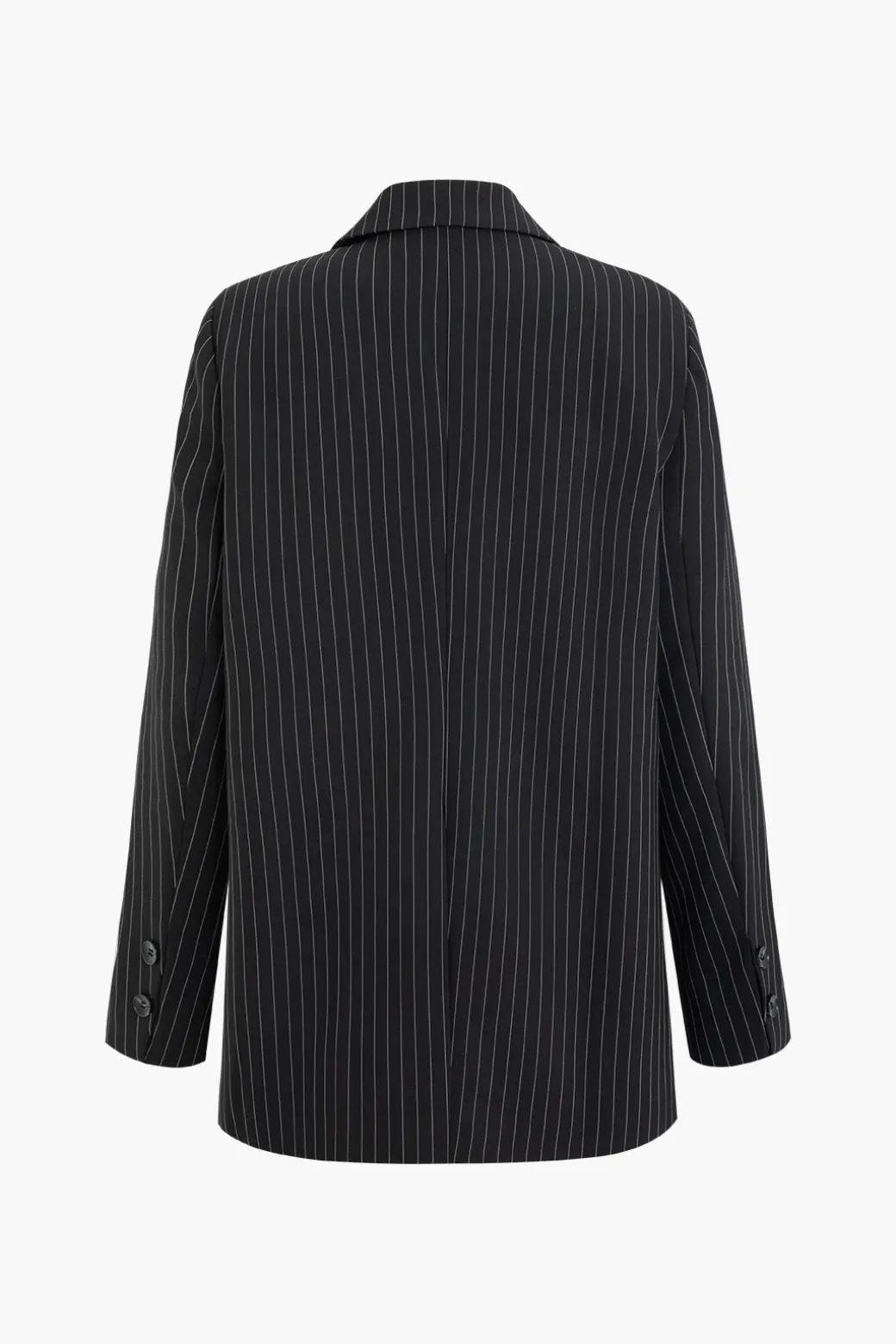 Pinstripe Print Notched Lapel Blazer